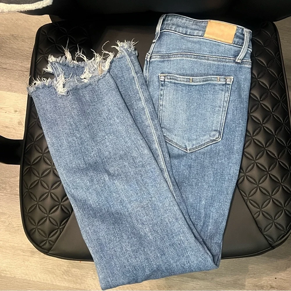 Paige Cindy Mel Destroyed hem Jeans Straight Size 30 - Picture 14 of 14